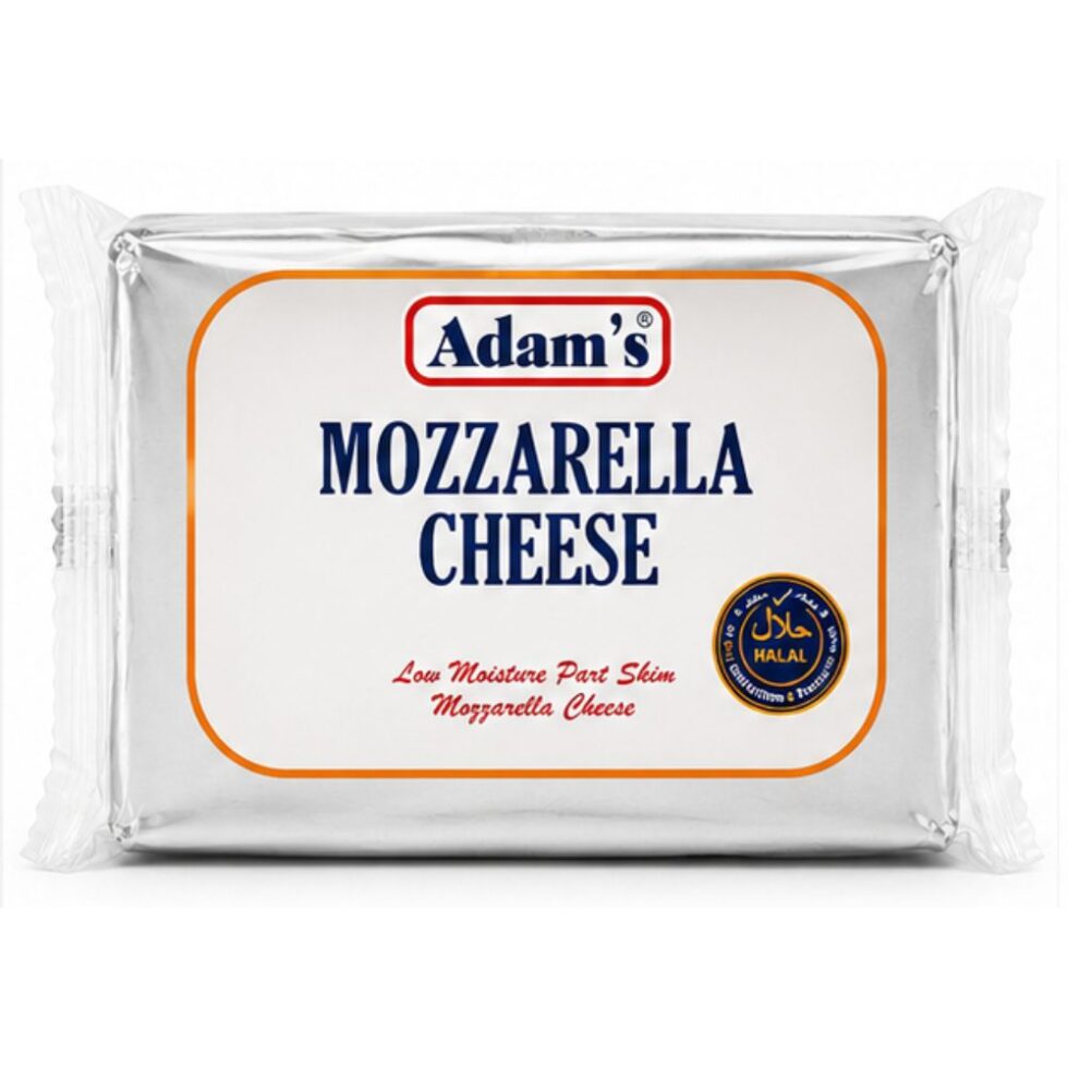 Adams Mozzarella Cheese 200g pack, soft and creamy mozzarella cheese with excellent melting qualities, ideal for pizzas, pasta, sandwiches, and baked recipes.