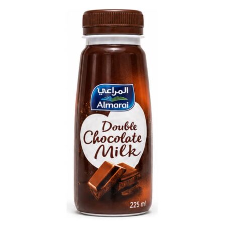 Almarai Double Flavoured Milk 225ml carton pack, creamy milk drink with a unique blend of two delicious flavors, ideal for on-the-go refreshment.