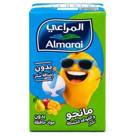 Almarai Mango Mixed Fruit 140ml carton pack, refreshing fruit juice drink with a delicious blend of mango and mixed fruit flavors.