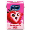 Almarai Strawberry Flavored Milk 150ml carton pack, creamy milk drink with a sweet strawberry flavor, ideal for school, travel, and daily enjoyment.
