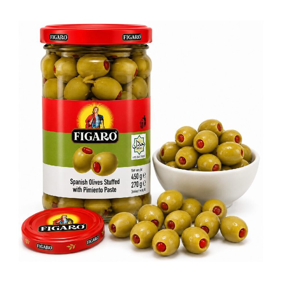 FIGARO SPANISH OLIVES STUFFED WITH PIMIENTO PASTE (450 G)