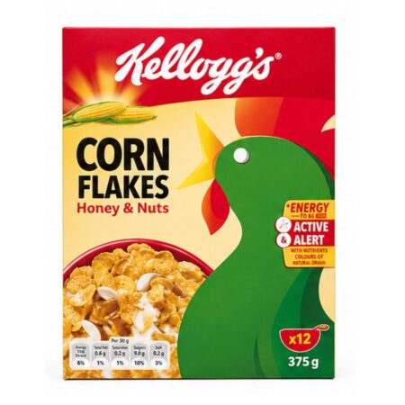 KELLOGGS CORN FLAKES HONEY AND NUTS CEREAL 375 g