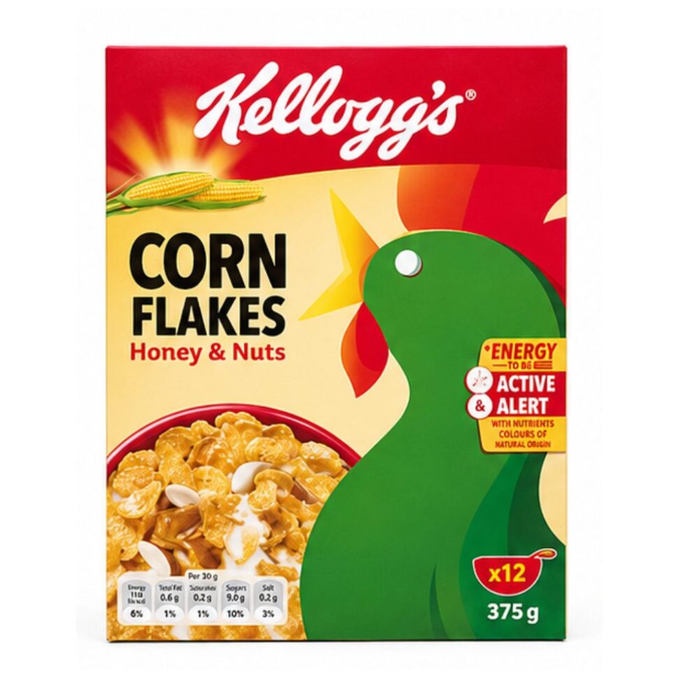 KELLOGGS CORN FLAKES HONEY AND NUTS CEREAL 375 g
