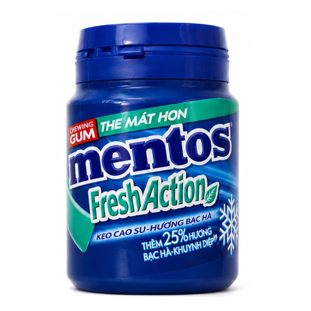 MENTOS FRESH ACTION CHEWING GUM JAR (61.25 G)