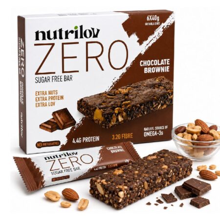 NUTRILOV ZARO CHOCOLATE BROWNIE SUGER-FREE GRANOLA BAR (6 PCS)