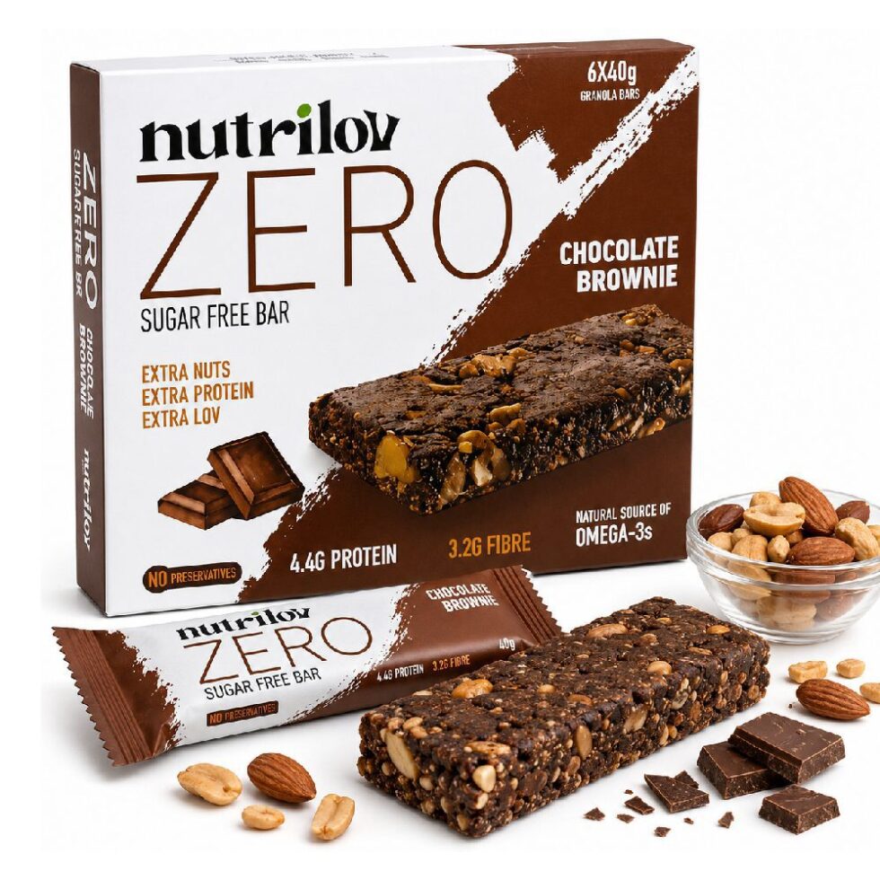 NUTRILOV ZARO CHOCOLATE BROWNIE SUGER-FREE GRANOLA BAR (6 PCS)