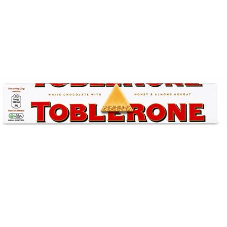 TABLERONE (WHITE CHOCOLATE WITH HONEY & ALMOND NOUGAT)100g