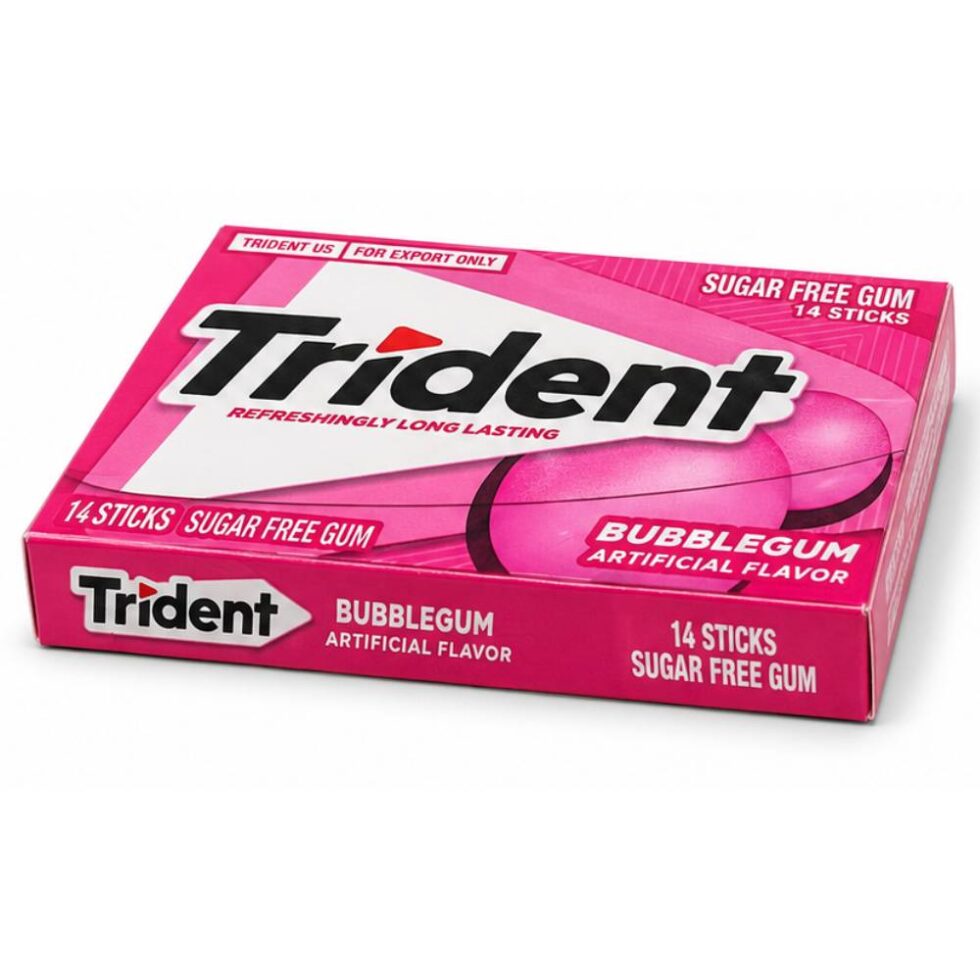 Trident Bubblegum Sugar Free Gum (14 Sticks)