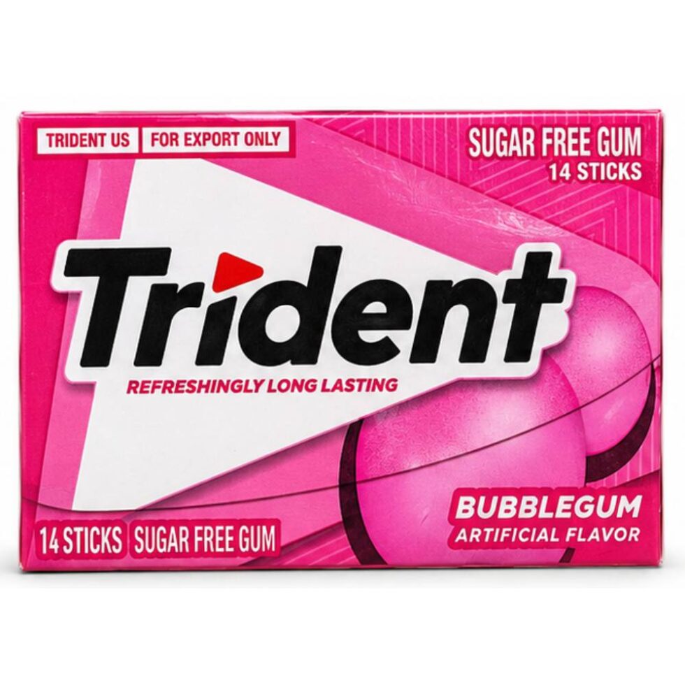 TRIDENT BUBBLEGUM SUGAR FREE 14 STICK