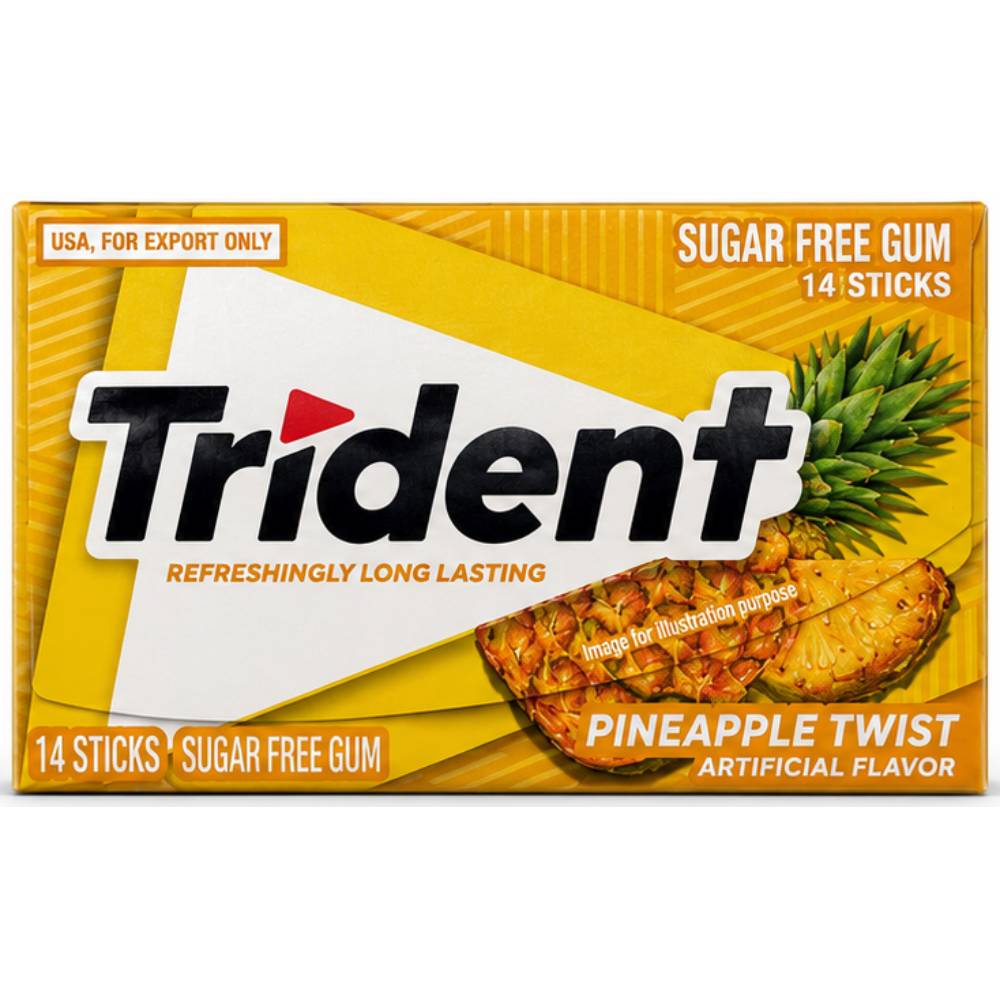 Trident Pineapple Twist Sugar Free Gum (14 Sticks)