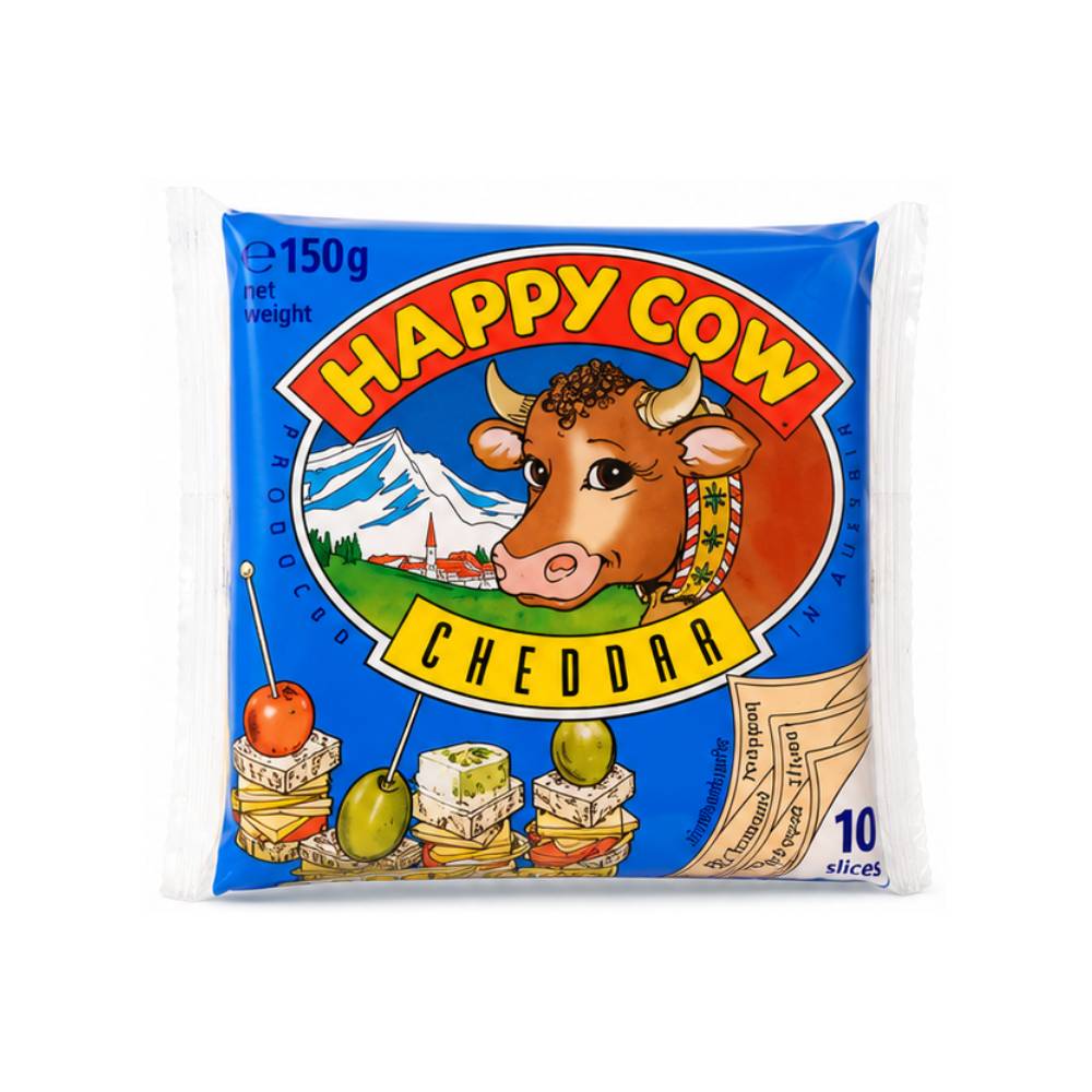 Happy Cow Cheese Slice Cheddar Yellow 150g