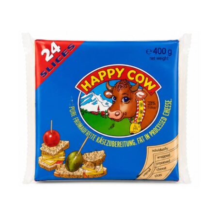 Happy Cow Cheese Slice Cheddar Yellow 24s 400g