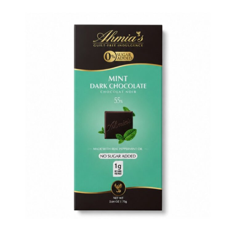 Ahmias Sugar Free Mint Dark Chocolate 55% 75g