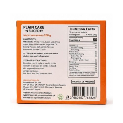 Entree Plain Cake Slice