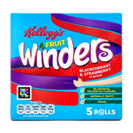Kelloggs Fruit Winders Blackcurrent & Strawberry 5x17g