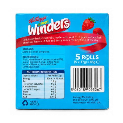 Kelloggs Fruit Winders Strawberry 5x17g