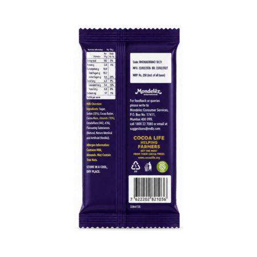 Cadbury Dairy Milk Chocolate Roasted Almond 38g