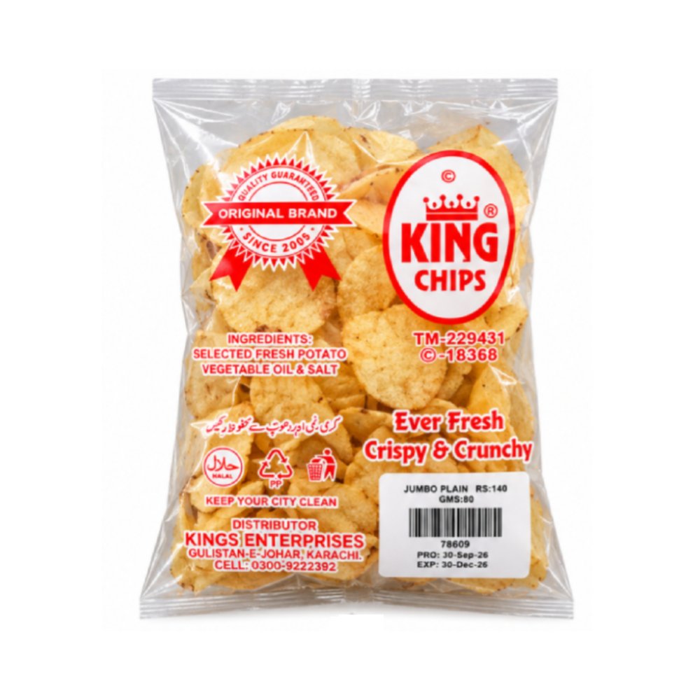 King Chips Jumbo Plain 80g
