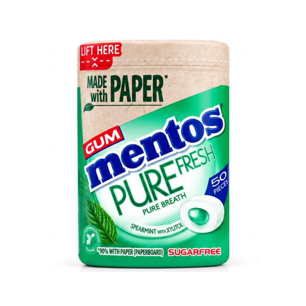 Mentos Pure Fresh Spearmint Gum 50s Jar 100g