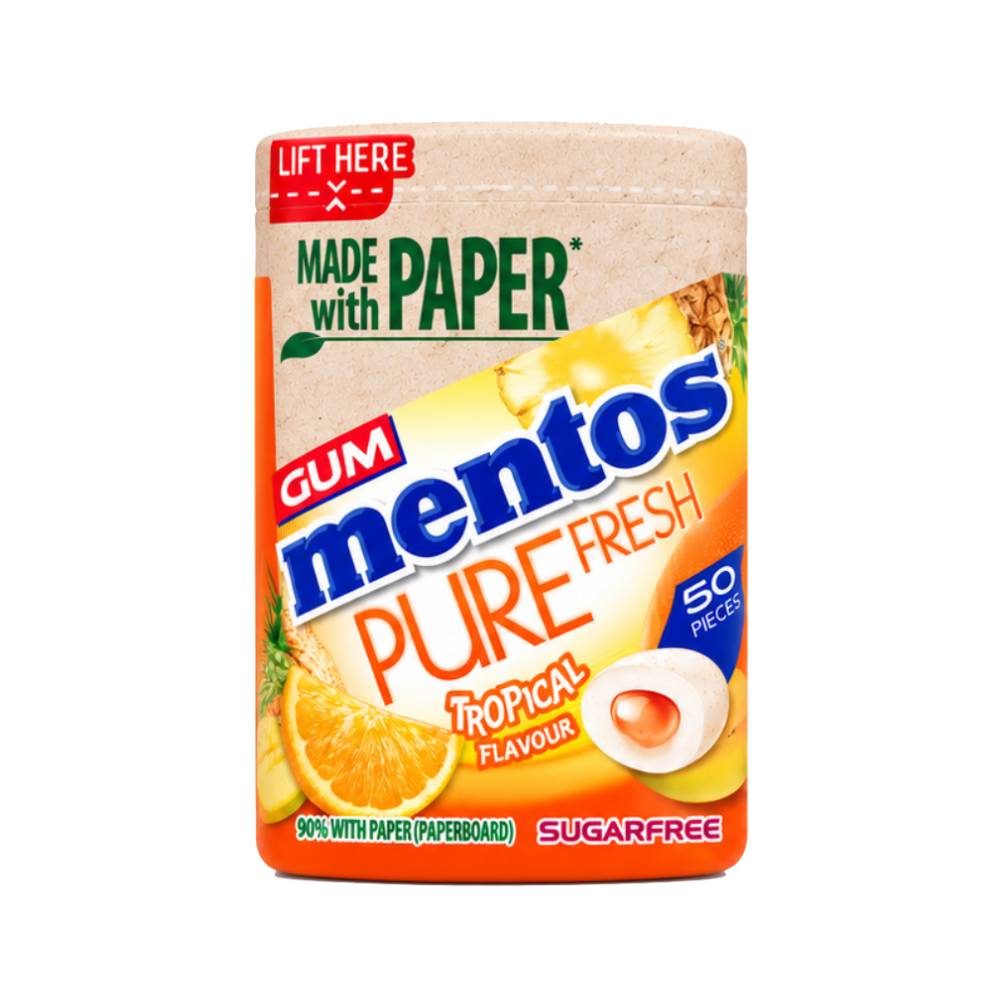 Mentos Pure Fresh Tropical Gum 50s Jar 100g